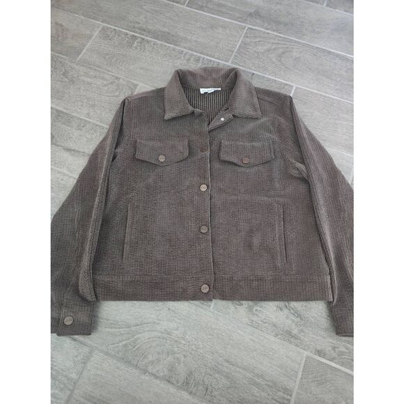 Women's For the‎ Republic Brown Corduroy Trucker Jacket Brown Size Medium - Picture 1 of 7